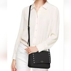 Kate Spade New York Sanders Place Avva Studded Crossbody Black